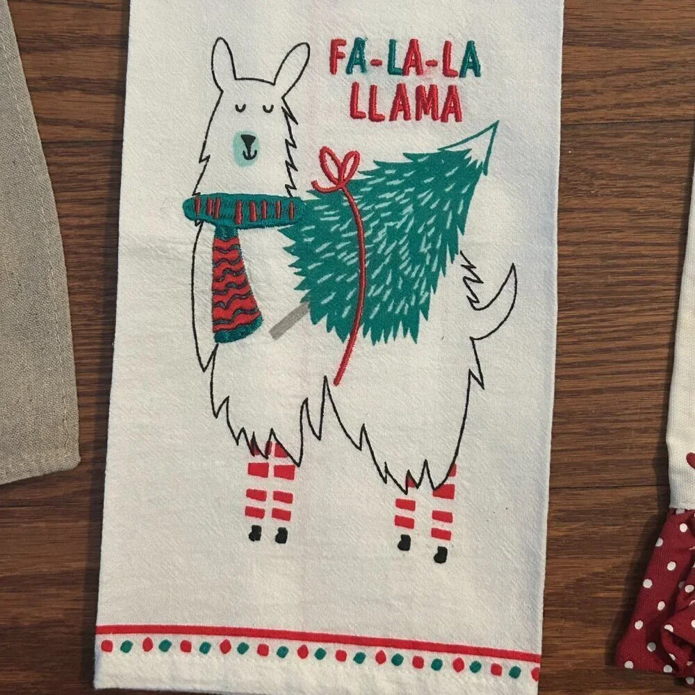 Christmas Holiday Tea Towels Set of 3 Christmas Decor Holiday Cooking Set of 3
